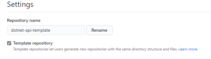 Template repository setting